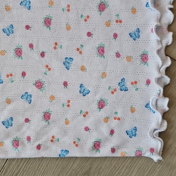 Girlhood Cottagecore Floral Pointelle Scalloped Edged Cropped Tank Top Small - Picture 11 of 11